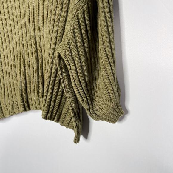 Urban Outfitters Womens Small Olive Green Lou Mock Neck Pullover Sweater Cotton - Picture 4 of 11